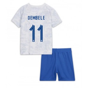 Frankrig Ousmane Dembele #11 Replika Babytøj Udebanesæt Børn VM 2022 Kortærmet (+ Korte bukser)